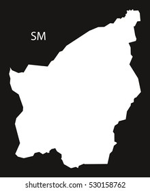San Marino Map black white
