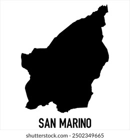 San marino Map - black World Map International vector template with High detailed isolated on white background - Vector