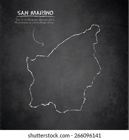 San Marino map blackboard chalkboard vector