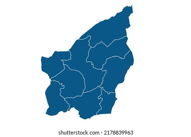 San Marino Map blue Color on White Backgound