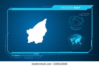 San Marino map of blue digital frame HUD, GUI, UI interface technology radar vector.