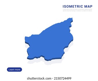 San Marino map blue isolated on white background with 3d isometric vector illustration.