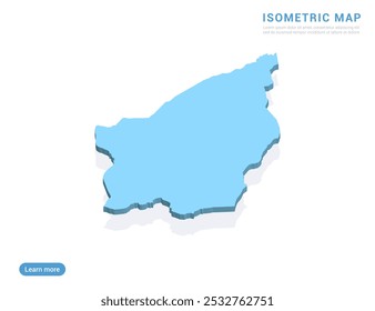 San Marino mapa azul sobre fundo branco com vetor isométrico.