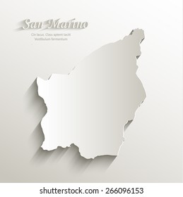 San Marino map card paper 3D natural vector