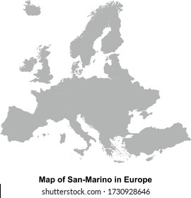 San - Marino map colored with flag colors in Europe 