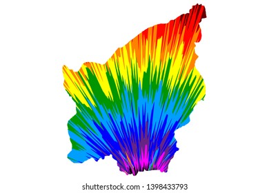 San Marino - map is designed rainbow abstract colorful pattern, Republic of San Marino map made of color explosion,