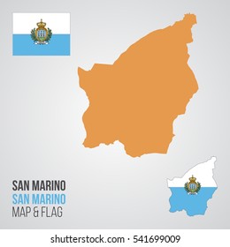 San Marino Map and Flag