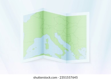 San Marino map, folded paper with San Marino map. Vector illustration.