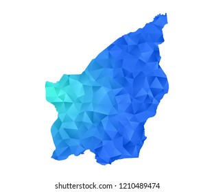 San Marino map in geometric blue polygonal style modern design on white background. Vector illustration.map in geometric blue polygonal style modern design on white background. Vector illustration.