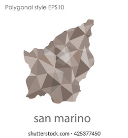 San Marino map in geometric polygonal style.Abstract gems triangle,modern design background.
