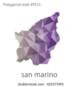 San Marino map in geometric polygonal style.Abstract gems triangle,modern design background.