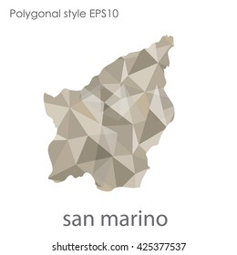 San Marino map in geometric polygonal style.Abstract gems triangle,modern design background.