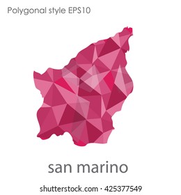 San Marino map in geometric polygonal style.Abstract gems triangle,modern design background.