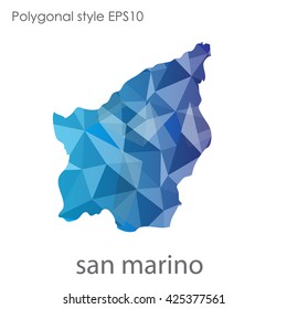 San Marino map in geometric polygonal style.Abstract gems triangle,modern design background.