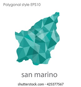 San Marino map in geometric polygonal style.Abstract gems triangle,modern design background.