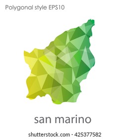 San Marino map in geometric polygonal style.Abstract gems triangle,modern design background.