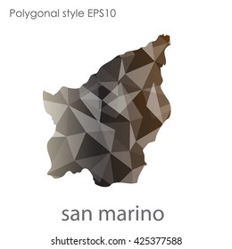 San Marino map in geometric polygonal style.Abstract gems triangle,modern design background.