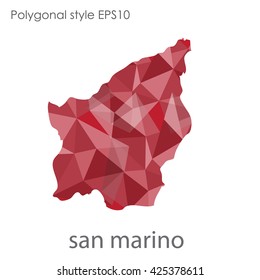 San Marino map in geometric polygonal style.Abstract gems triangle,modern design background.