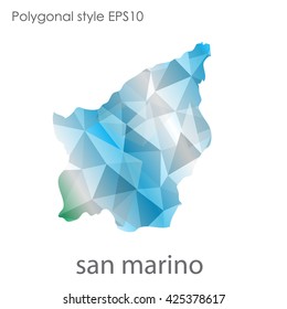 San Marino map in geometric polygonal style.Abstract gems triangle,modern design background.