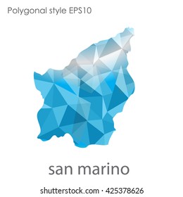 San Marino map in geometric polygonal style.Abstract gems triangle,modern design background.