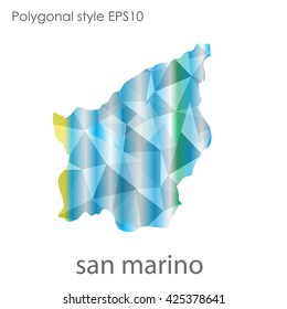 San Marino map in geometric polygonal style.Abstract gems triangle,modern design background.