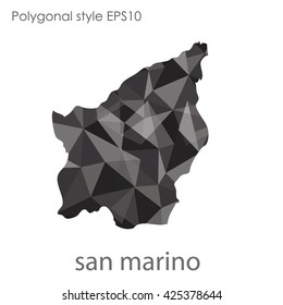 San Marino map in geometric polygonal style.Abstract gems triangle,modern design background.