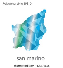 San Marino map in geometric polygonal style.Abstract gems triangle,modern design background.