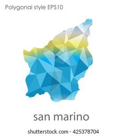 San Marino map in geometric polygonal style.Abstract gems triangle,modern design background.