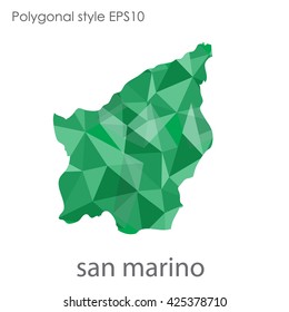 San Marino map in geometric polygonal style.Abstract gems triangle,modern design background.