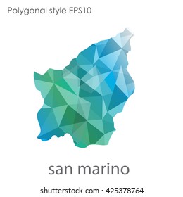 San Marino map in geometric polygonal style.Abstract gems triangle,modern design background.