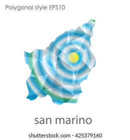 San Marino map in geometric polygonal style.Abstract gems triangle,modern design background.