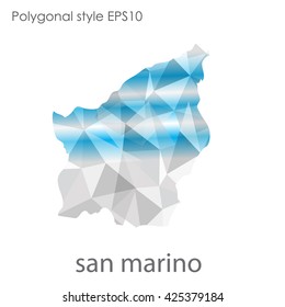 San Marino map in geometric polygonal style.Abstract gems triangle,modern design background.
