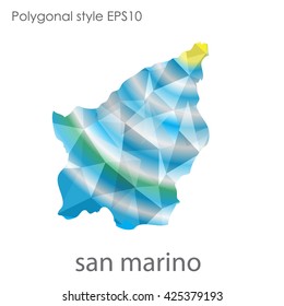 San Marino map in geometric polygonal style.Abstract gems triangle,modern design background.