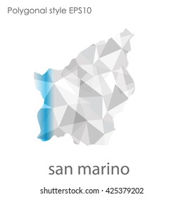 San Marino map in geometric polygonal style.Abstract gems triangle,modern design background.
