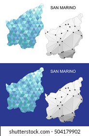 San Marino map in geometric polygonal style. Abstract gems triangle.