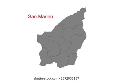 San Marino map. Map of San Marino in grey color