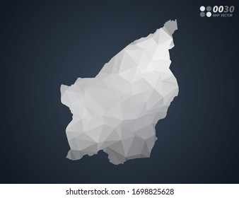 San Marino map grey polygon red triangle mosaic with dark background. style gradient vector.