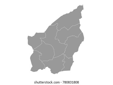san Marino map. High detailed map of san Marino on white background. Vector illustration eps 10.