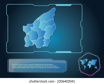 San Marino Map infographic technology blue Color element collection background
