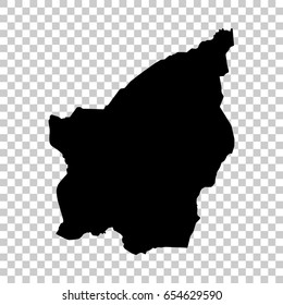 San Marino map isolated on transparent background. Black map for your design. Vector illustration, easy to edit.