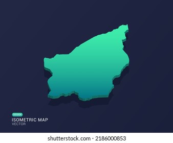 San Marino map of isometric green gradient vector illustration.