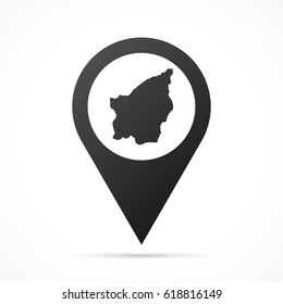 San Marino Map on location pin. Map pointer isolated on a white background. Conceptual vector illustration.