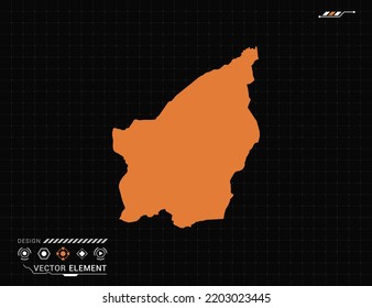 San Marino map of orange digital frame HUD, GUI, UI interface technology radar vector.
