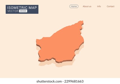 San Marino map orange with isometric vector.