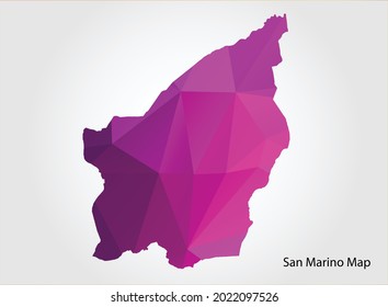 San Marino Map pink Color on white background polygonal