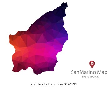 san Marino map polygon colorful vector illustrator eps10