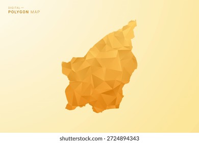 San Marino Map - Polygon style vector illustration in yellow and orange low poly geometric design, modern minimal silhouette, isolated for infographic.
