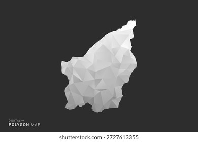 Mapa de San Marino - Ilustración vectorial de estilo polígono en diseño geométrico de bajo poli negro, gris y blanco, silueta mínima, aislada para infografía.