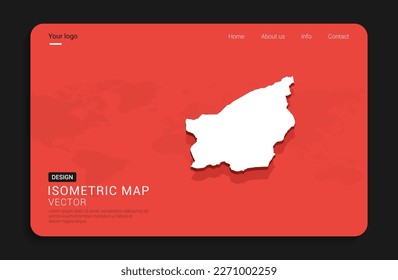 San Marino map red isolated on dark background with 3d world map isometric vector illustration.