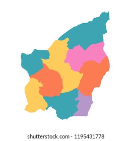 san marino map with regions vector flat illustration on white background